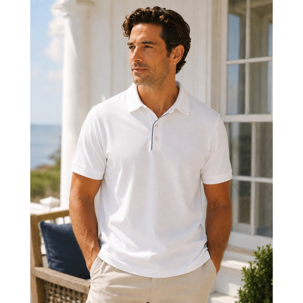 NEW J. Crew Men's Coolmax Performance Polo Shirt White Large Preppy Golf Travel